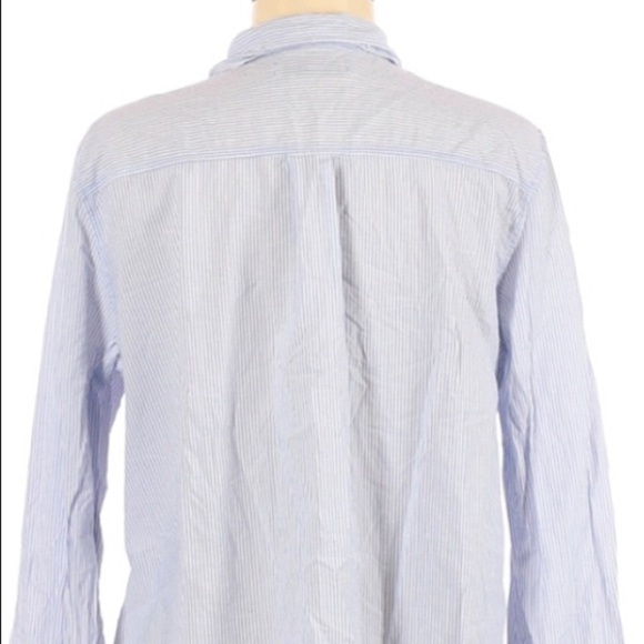 Old Navy | Stripe Print Long Sleeve Collared Blue - Picture 6 of 7